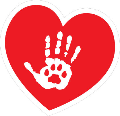 I Love My Cat Heart With Palm And Paw Sticker