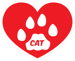 I Love My Cat Heart With Paw And Text Sticker