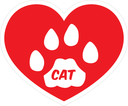 I Love My Cat Heart With Paw And Text Sticker