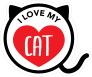 I Love My Cat Kitty Heart Circle With Tail Sticker