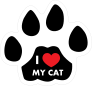 I Love My Cat Paw With Text Sticker