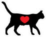 I Love My Cat Silhouette With Heart Sticker