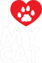 I Love My Cat Text With Paw Inside Of Heart Sticker