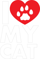 I Love My Cat Text With Paw Inside Of Heart Sticker