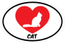 I Love My Cat With Bushy Tail And Heart Oval Sticker