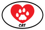 I Love My Cat With Heart And Paw Oval Sticker