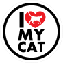 I Love My Cat With Heart Circle Sticker