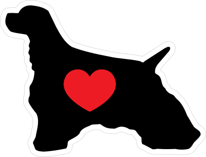 I Love My Cocker Spaniel Silhouette With Heart Sticker