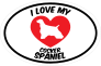 I Love My Cocker Spaniel Text With Heart Oval Sticker