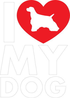 I Love My Cocker Spaniel Text With Heart Sticker