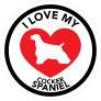 I Love My Cocker Spaniel With Big Heart Circle Sticker