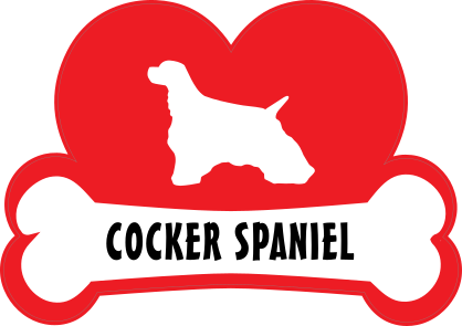 I Love My Cocker Spaniel With Dog Bone And Heart Sticker