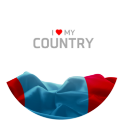 I Love My Country Mongolia Flag Sticker