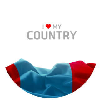 I Love My Country Mongolia Flag Sticker