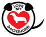 I Love My Dachshund Puppy Heart Circle With Tail Sticker