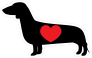 I Love My Dachshund Silhouette With Heart Sticker