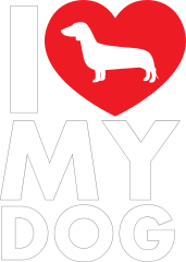 I Love My Dachshund Text With Heart Sticker