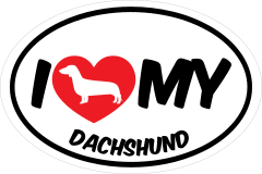 I Love My Dachshund With Big Text Oval Sticker