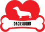 I Love My Dachshund With Dog Bone And Heart Sticker