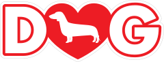 I Love My Dachshund With Heart For Letter O Sticker
