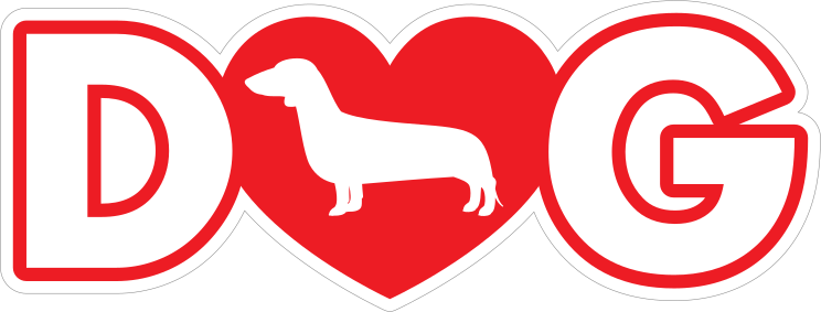 I Love My Dachshund With Heart For Letter O Sticker