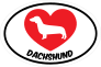 I Love My Dachshund With Heart Oval Sticker
