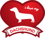I Love My Dachshund With Shaded Heart Sticker
