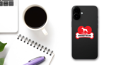 I Love My Doberman Pinscher Magnet on a Phone (New) example
