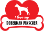 I Love My Doberman Pinscher Sticker