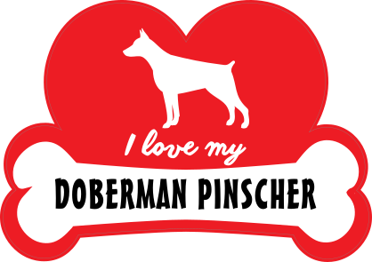 I Love My Doberman Pinscher Sticker