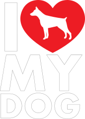 I Love My Doberman Pinscher Text With Heart Sticker