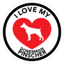 I Love My Doberman Pinscher With Big Heart Circle Sticker