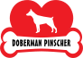 I Love My Doberman Pinscher With Dog Bone And Heart Sticker