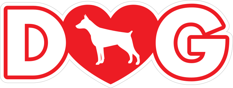 I Love My Doberman Pinscher With Heart For Letter O Sticker