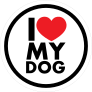I Love My Dog Circle Sticker