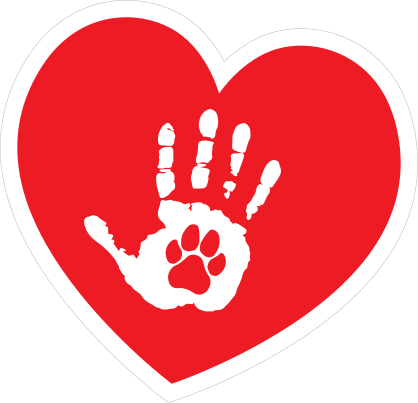 I Love My Dog Heart With Palm And Paw Sticker