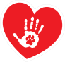 I Love My Dog Heart With Palm And Paw Sticker