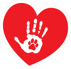 I Love My Dog Heart With Palm And Paw Sticker