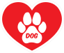 I Love My Dog Heart With Paw And Text Sticker