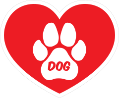 I Love My Dog Heart With Paw And Text Sticker