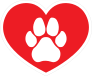 I Love My Dog Heart With Paw Sticker