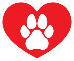 I Love My Dog Heart With Paw Sticker