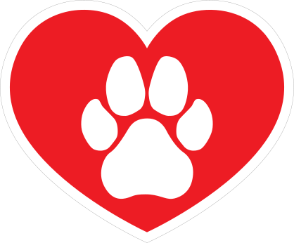 I Love My Dog Heart With Paw Sticker