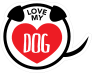 I Love My Dog Puppy Heart Circle With Tail Sticker