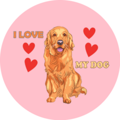 I Love My Dog Sticker