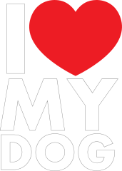I Love My Dog Text With Heart Sticker