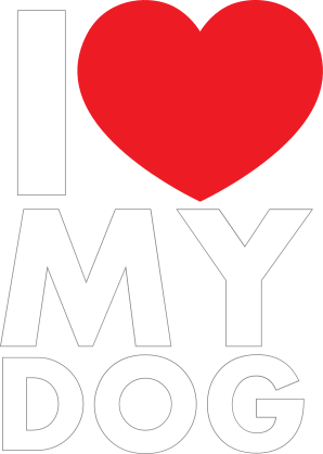 I Love My Dog Text With Heart Sticker