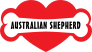 I Love My Dog With Australian Shepherd Bone And Heart Sticker