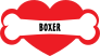 I Love My Dog With Boxer Bone And Heart Sticker
