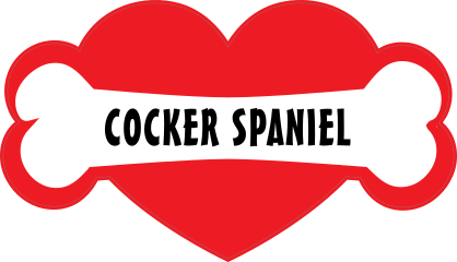 I Love My Dog With Cocker Spaniel Bone And Heart Sticker